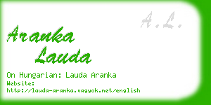 aranka lauda business card